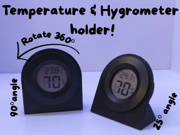 Temperature & Hygrometer Holder–Adjustable Angles