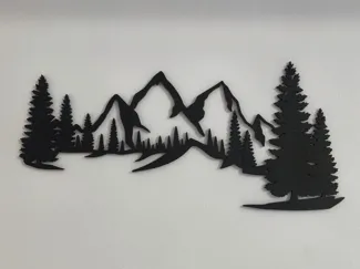 Mountain & Pine Trees Wall Art