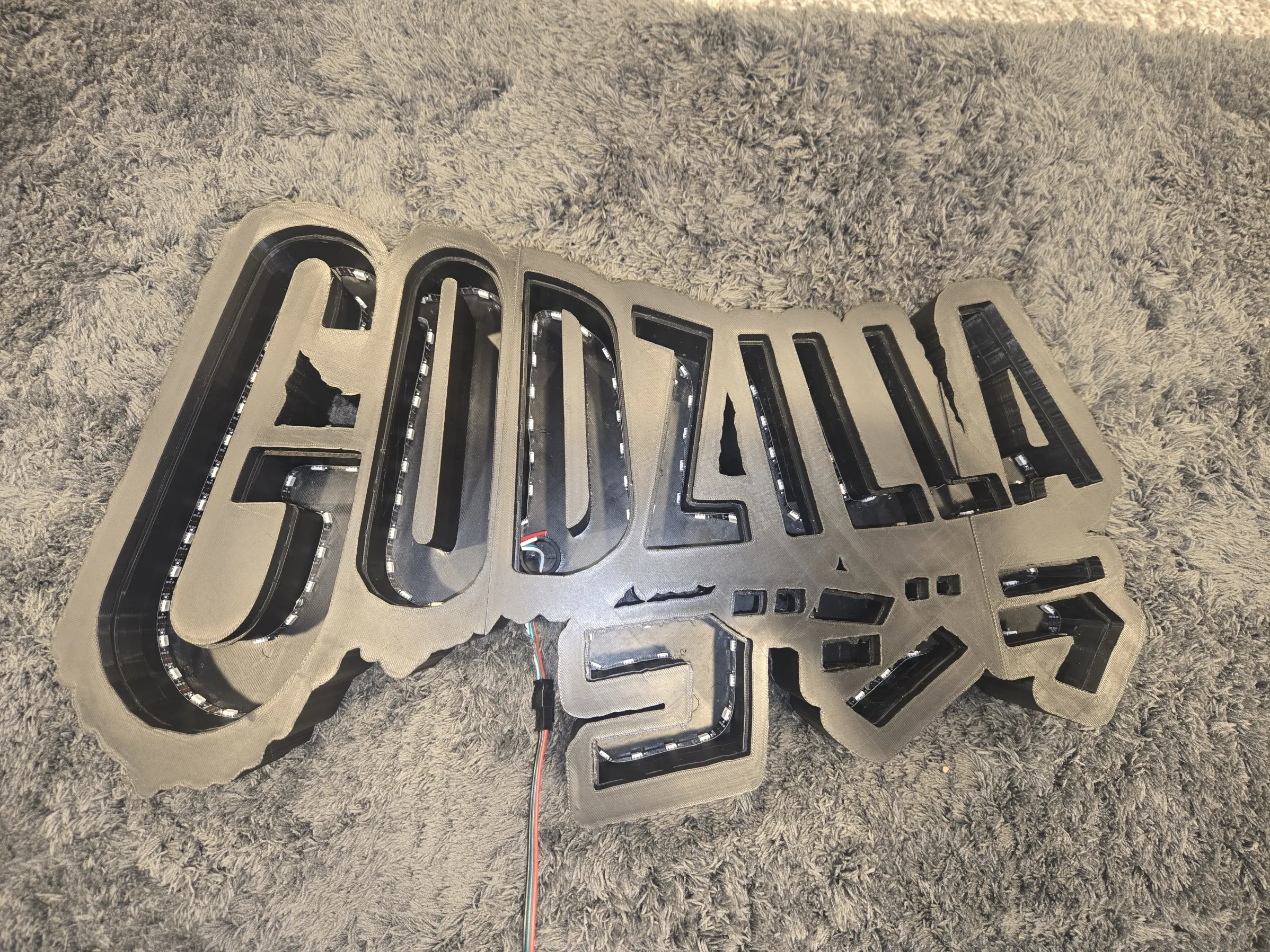 Godzilla Led Sign Godzilla LED Sign - Stern Pinball Godzilla Topper - Free 3D Print Model ...