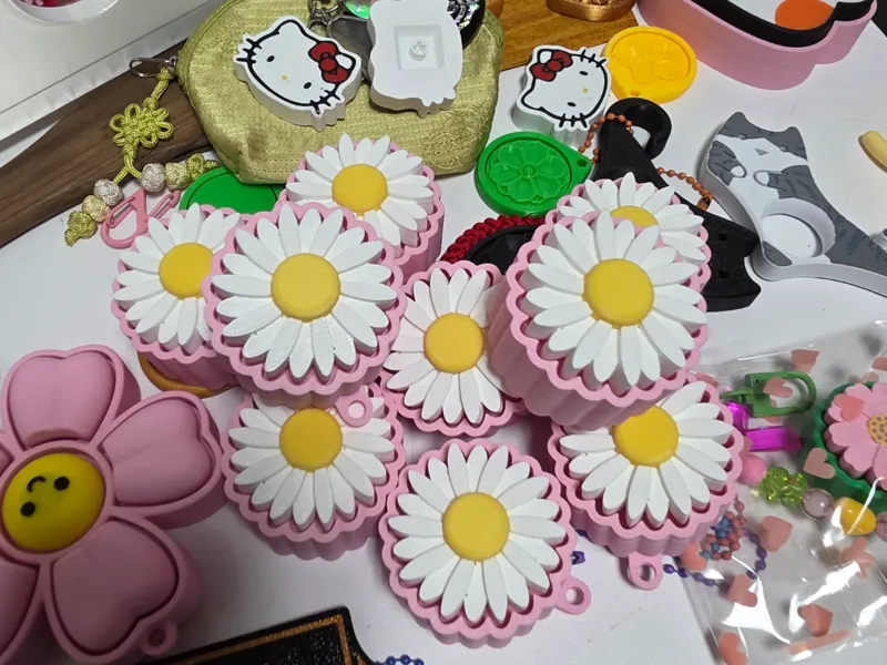 꽃 키캡 열쇠고리 키스위치 클릭커
