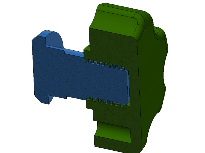 Screw and nut for fishing bedchair