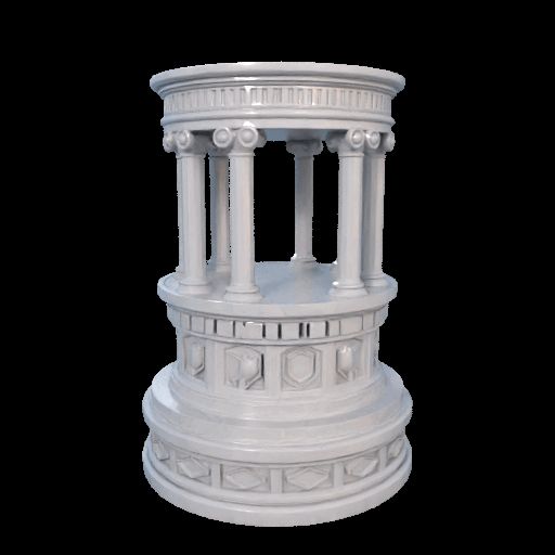 Pantheon Inspired Marble Table Holder Design
