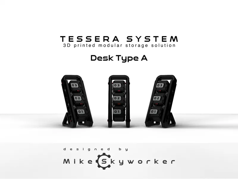 Tessera Desk Type A. Modular storage