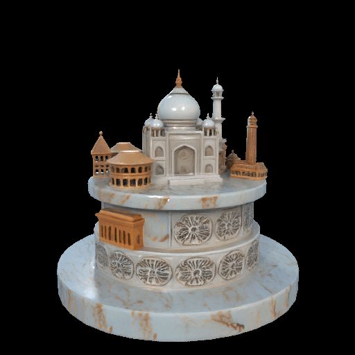 Sacred Landmarks And Wonders On Marble Base