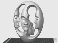 Sculpture Echoframe — visages en cadre ovale — photo 1