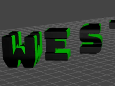 Dual text dual color 3d ambigram