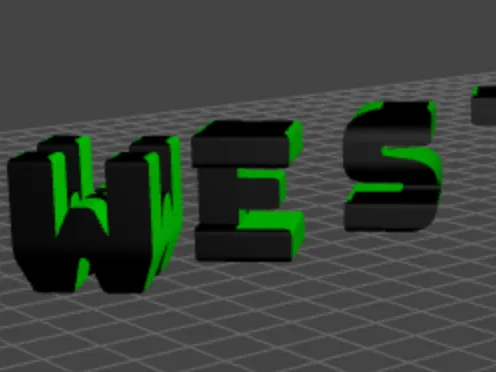 Dual text dual color 3d ambigram