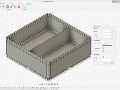 Easy to Use Gridfinity Parametric Bins (Fusion)
