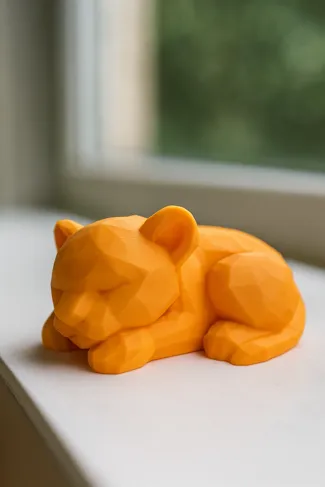 Low-Poly Lion Cub – Sleeping