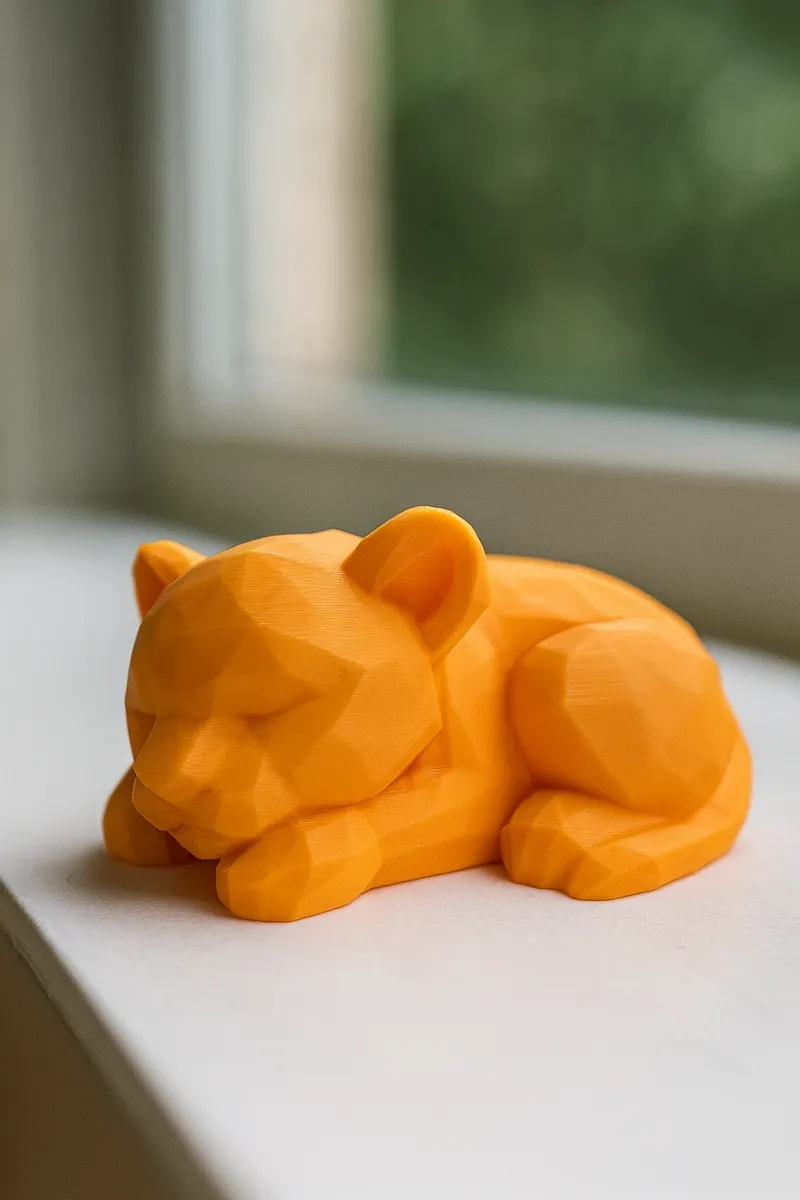 Low-Poly Lion Cub – Sleeping