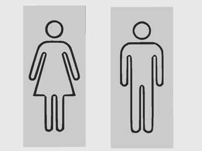 Bathrooms Signs girls and boys.