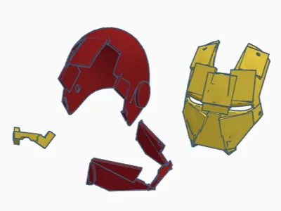 Retro Blocky Iron Man Helmet V2