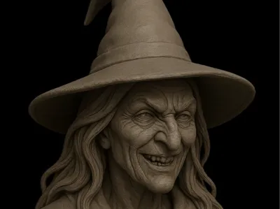 Witch Bust – Spooky Halloween Decoration 