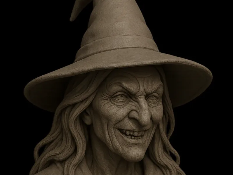 Witch Bust – Spooky Halloween Decoration 