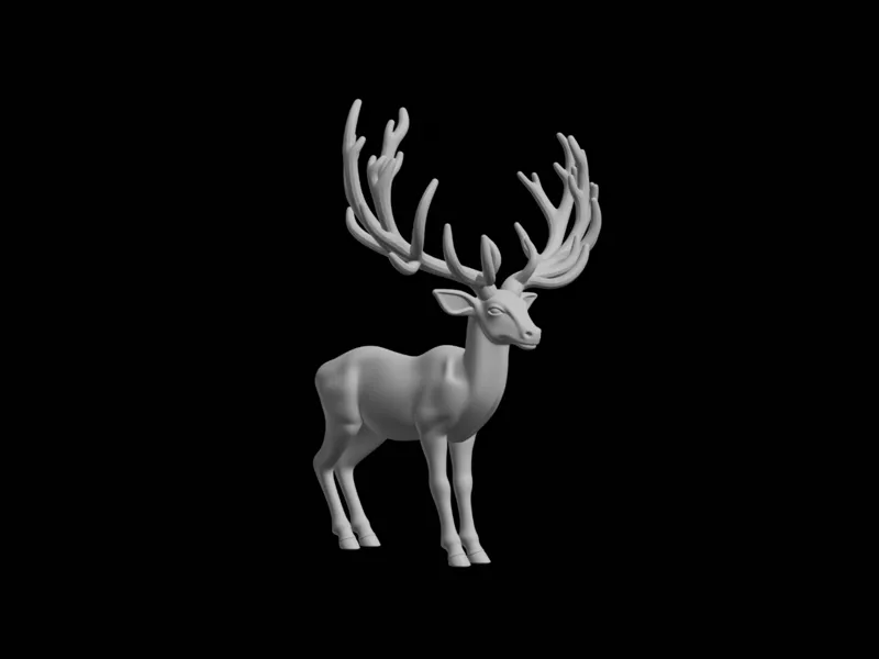 Elegant 3D Printed Deer Figurine Decor