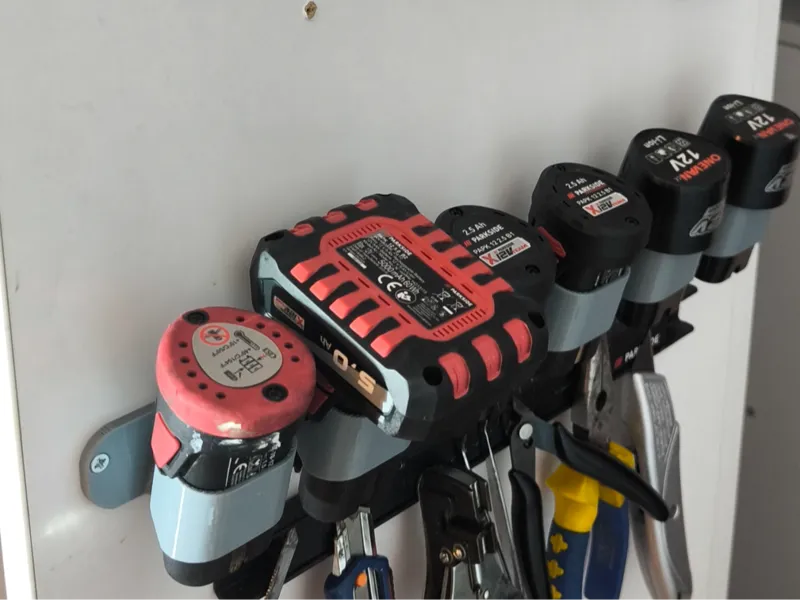Parkside and generic 12V battery wall holder