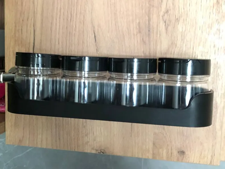 Spice rack for kitchen cabinet