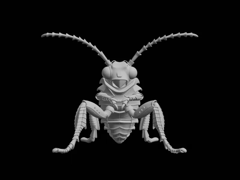 Realistic 3D Printed Ant Figurine Model