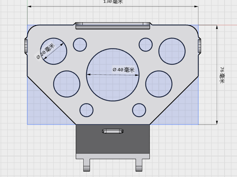 洞洞板手柄支架_墨将烈风底座130*76mm