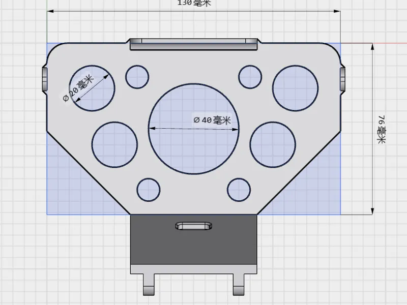 洞洞板手柄支架_墨将烈风底座130*76mm