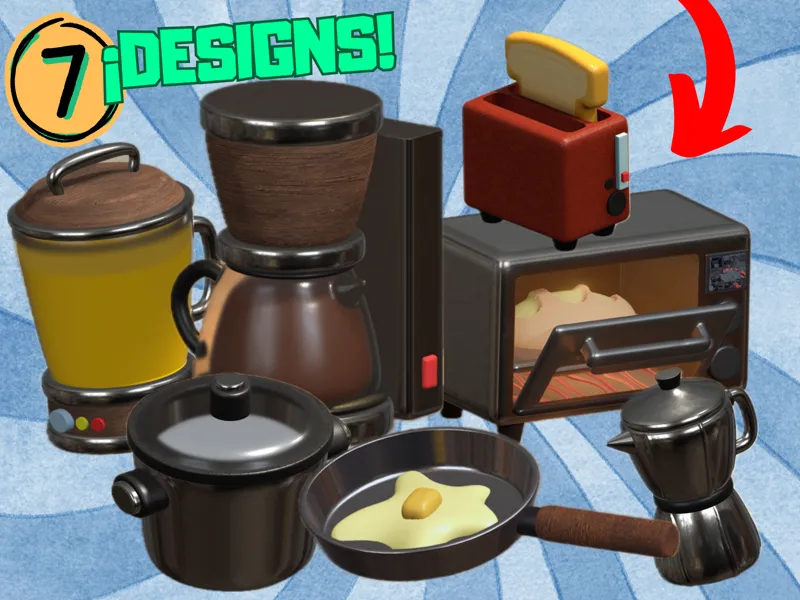 Kitchen Miniatures Pack de Miniaturas de Cocina