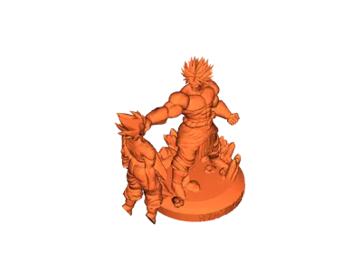 Broly and Goku in pieces