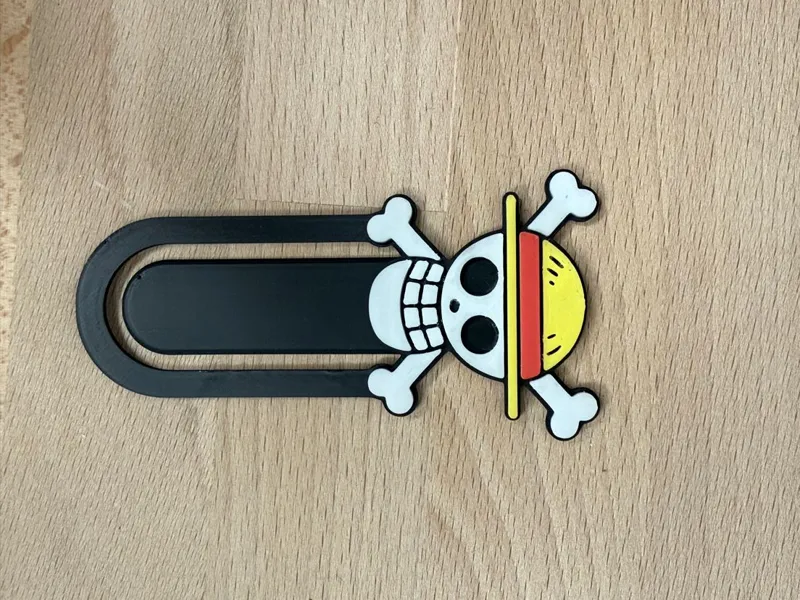 One Piece bookmark, jolly roger of Monkey D Luffy