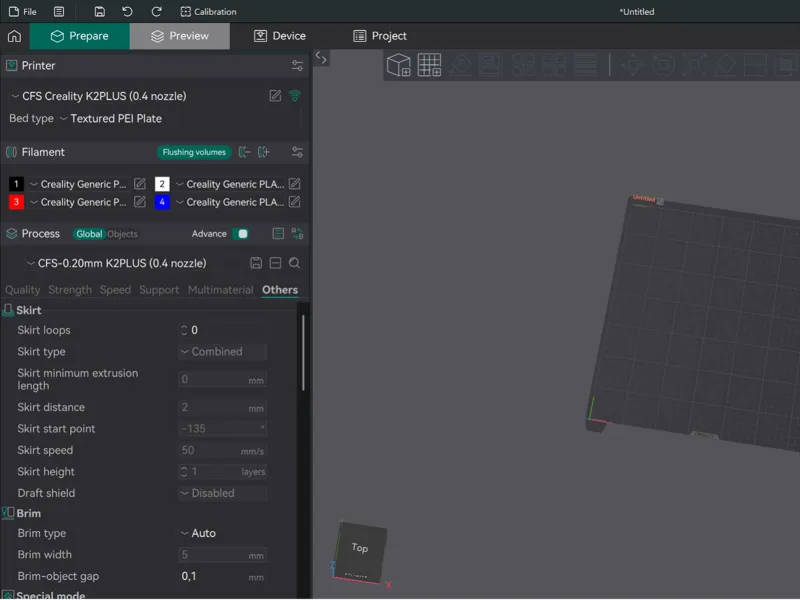 Creality K2plus Orca slicer configuration file