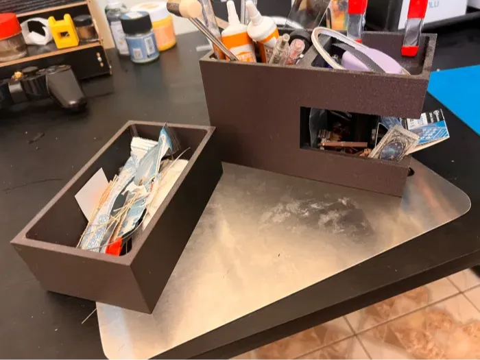 Storage shelf on desk