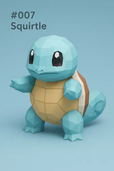 #007 Squirtle – Low Poly Pokémon