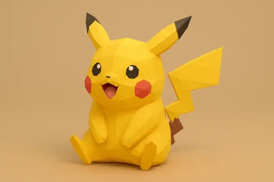 #025 Pikachu – Low Poly Pokémon