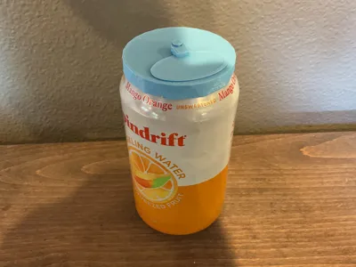 Snap on Soda can cover with sliding top