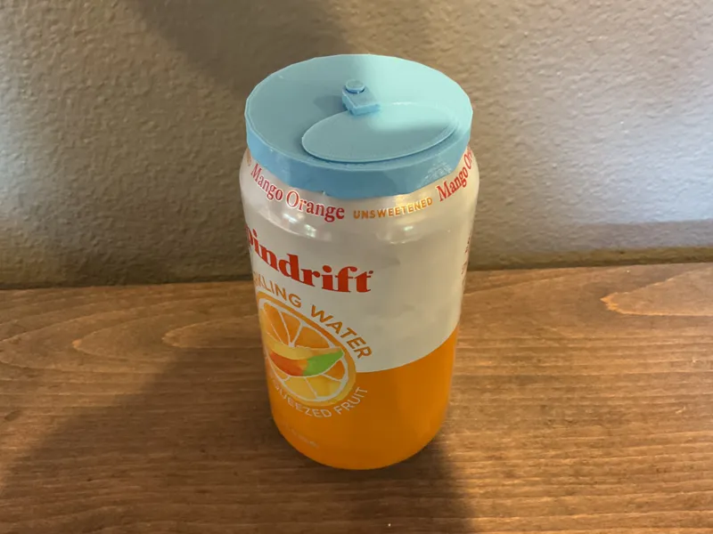 Snap on Soda can cover with sliding top