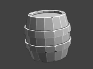 Low Poly Barrel For Tabletop