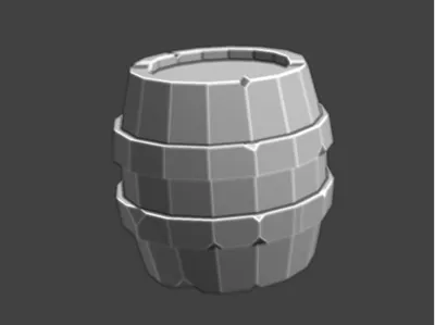Low Poly Barrel For Tabletop