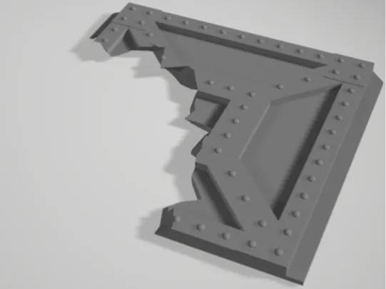 Steel Panel with battle damage