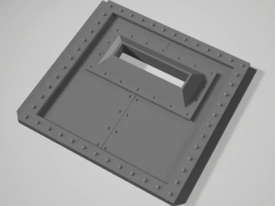 Steel panel with gun porthole