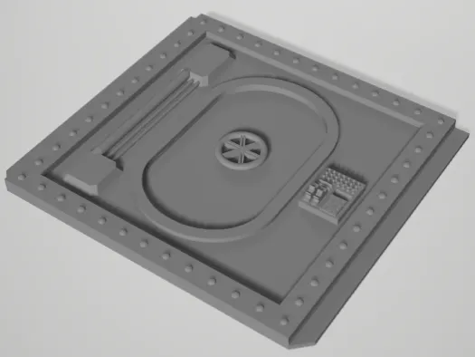 Steel plate with oval door