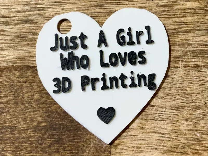 ~Just A Girl Who Loves 3D Printing Keychain~