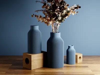 Vase w/ Grooves. 