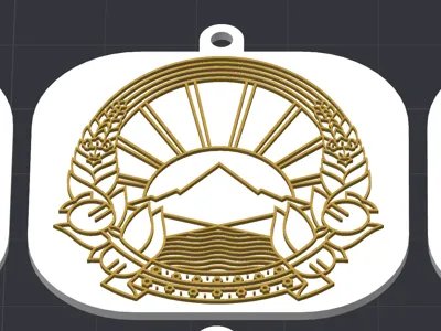 Macedonian emblem keychain