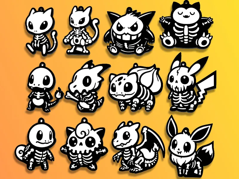 Pokemon Halloween Keychains - Lot of 12