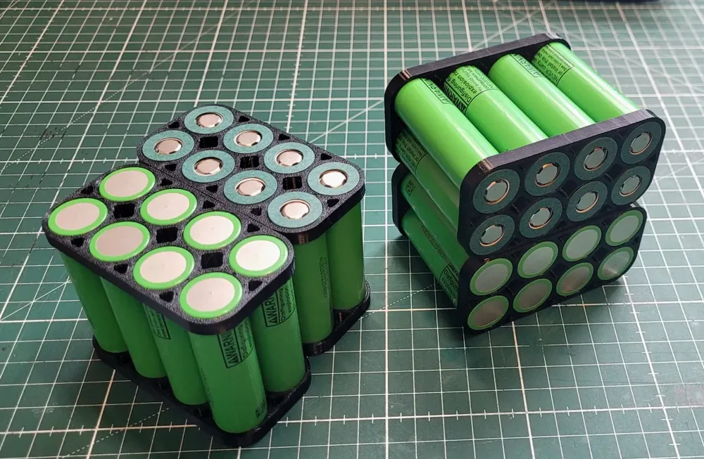 18650 Cell Holders for DIY Battery Packs - Free 3D Print Model - MakerWorld