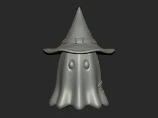 Ghost with witch hat