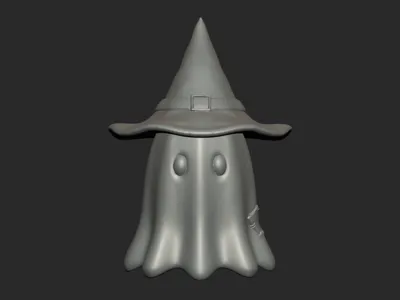 Ghost with witch hat