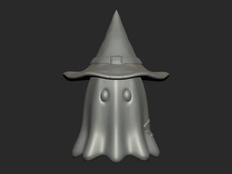 Ghost with witch hat