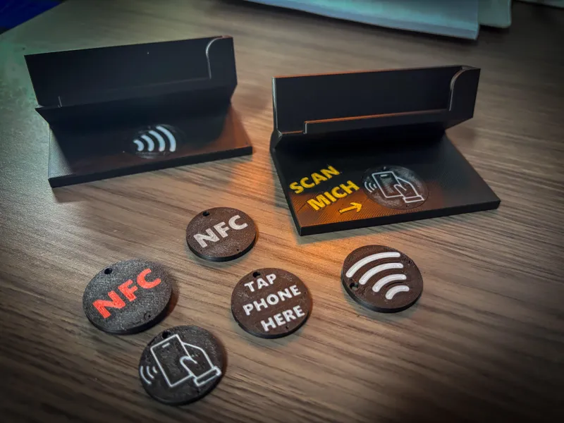 Business card holder with nfc tag 