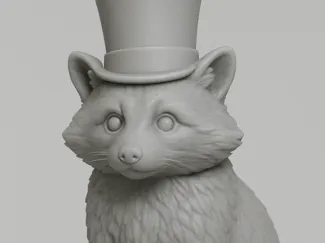 raccoon with top hat