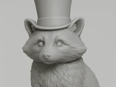 raccoon with top hat
