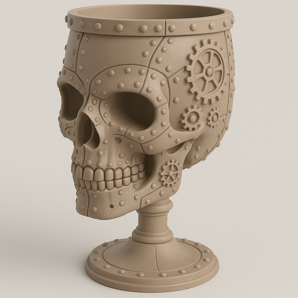 Steampunk Gear Skull Chalice